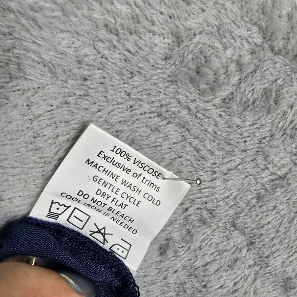 Mud Pie Women Navy Blue Halter Dress Macrame Fringe Hem Boho Summer Size M 8-10 - Picture 9 of 13